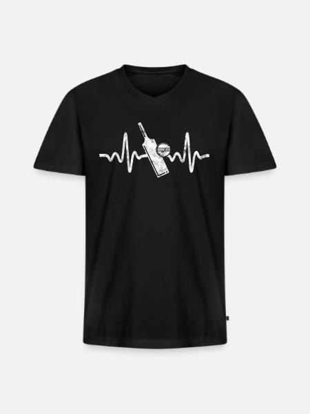 Cricket - Cricket Game - Men's Premium Organic T-shirt with V-neck - black