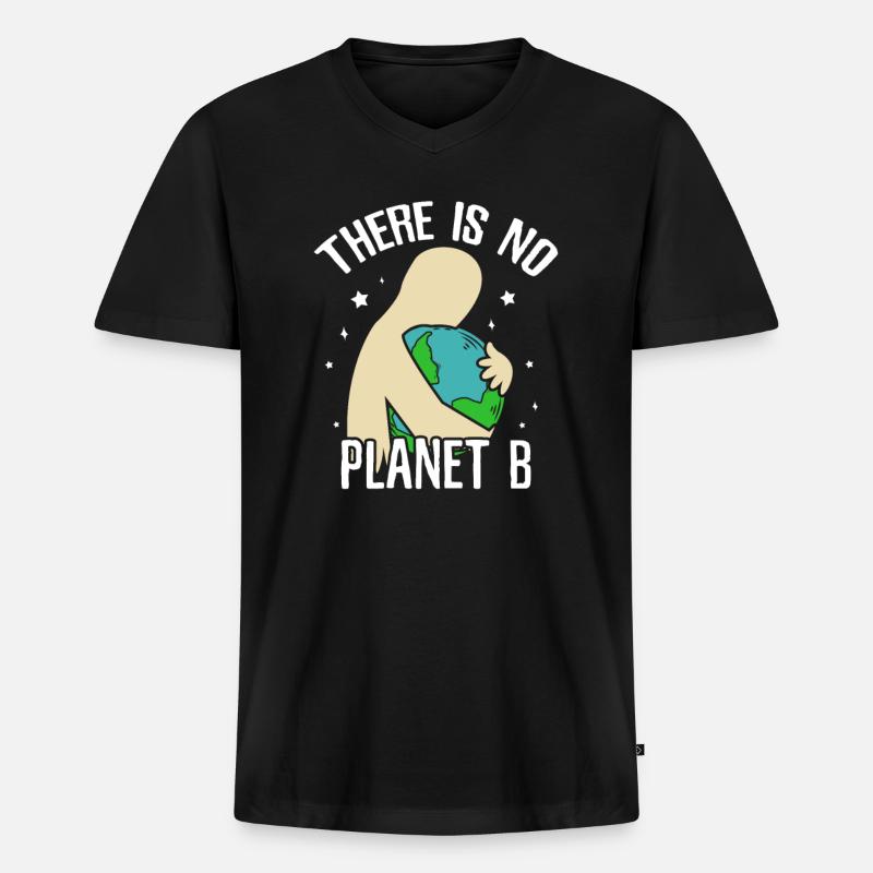Save The Planet - Männer Premium Bio T-Shirt mit V-Ausschnitt - Schwarz