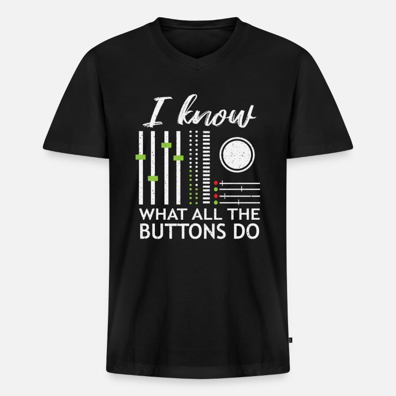 DJ - Männer Premium Bio T-Shirt mit V-Ausschnitt - Schwarz