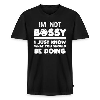 Chef - Ekologisk premium-T-shirt med V-ringning herr - svart - Fram - Nico (187cm)
