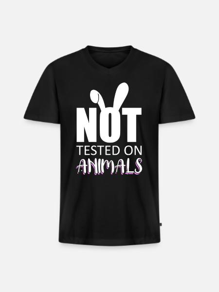 Benessere degli animali Esperimenti sugli animali Amanti degli animali Benessere degli animali - Maglietta ecologica premium da uomo con scollo a V - nero