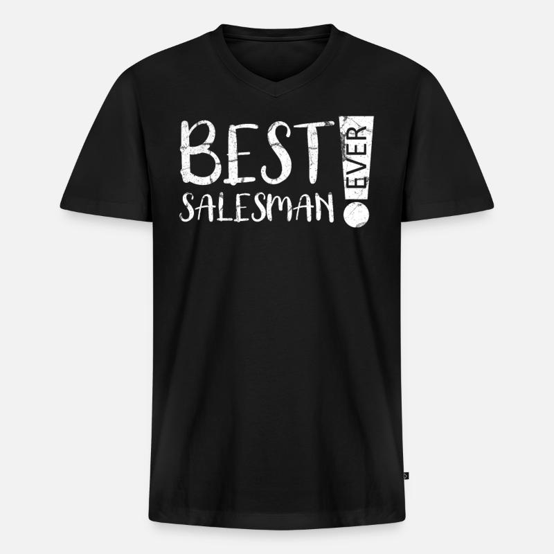 Verkäufer - Männer Premium Bio T-Shirt mit V-Ausschnitt - Schwarz
