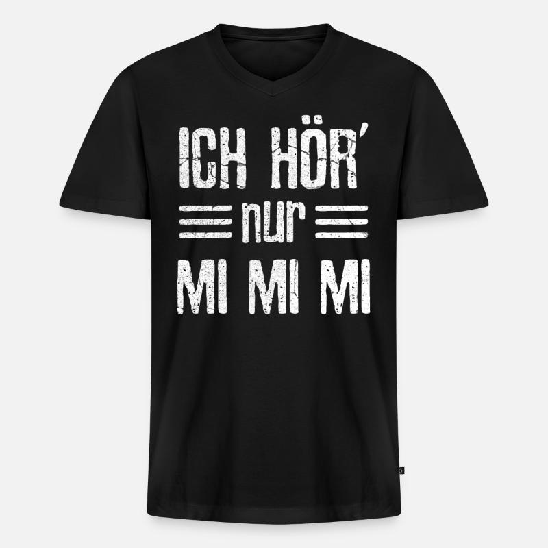 Mimi - Männer Premium Bio T-Shirt mit V-Ausschnitt - Schwarz