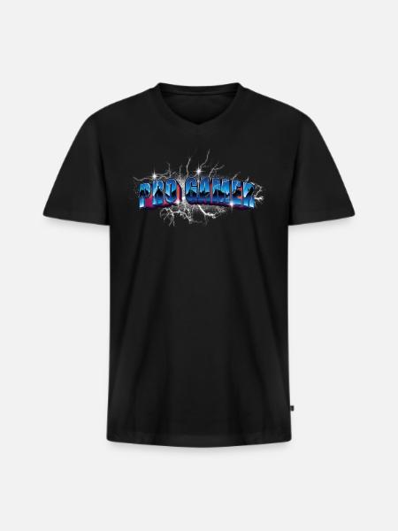 Pro Gamer - Men's Premium Organic T-shirt with V-neck - black