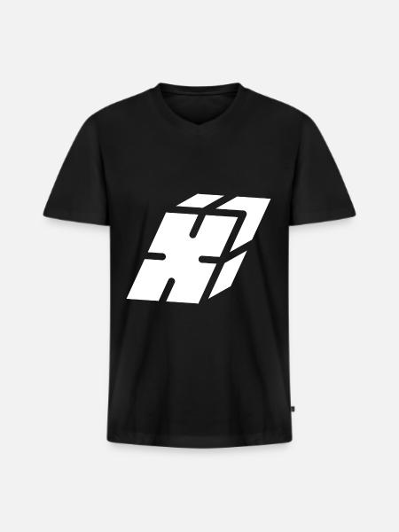 Abstract X letter - Men's Premium Organic T-shirt with V-neck - black