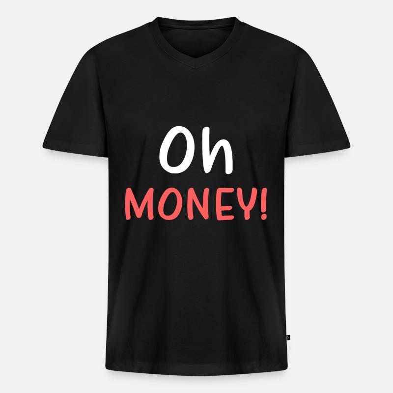 OH HONIG - Männer Premium Bio T-Shirt mit V-Ausschnitt - Schwarz