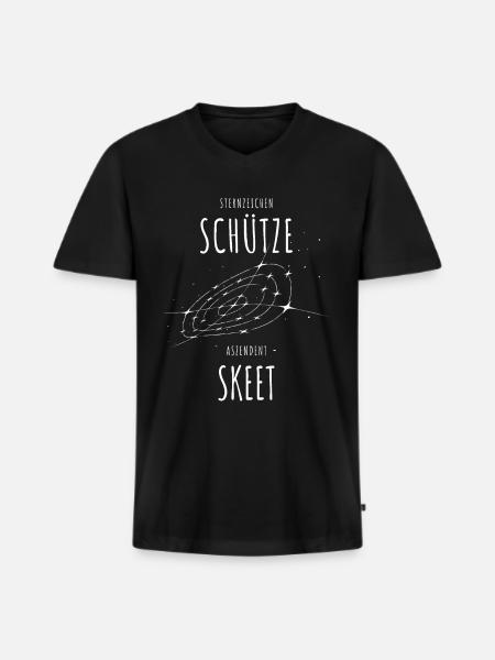 Sternzeichen Schütze Aszendent Skeet - Männer Premium Bio T-Shirt mit V-Ausschnitt - Schwarz
