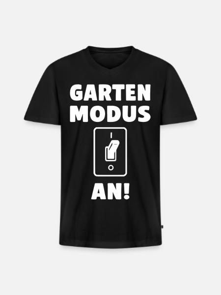 Garten Modus an! - Männer Premium Bio T-Shirt mit V-Ausschnitt - Schwarz
