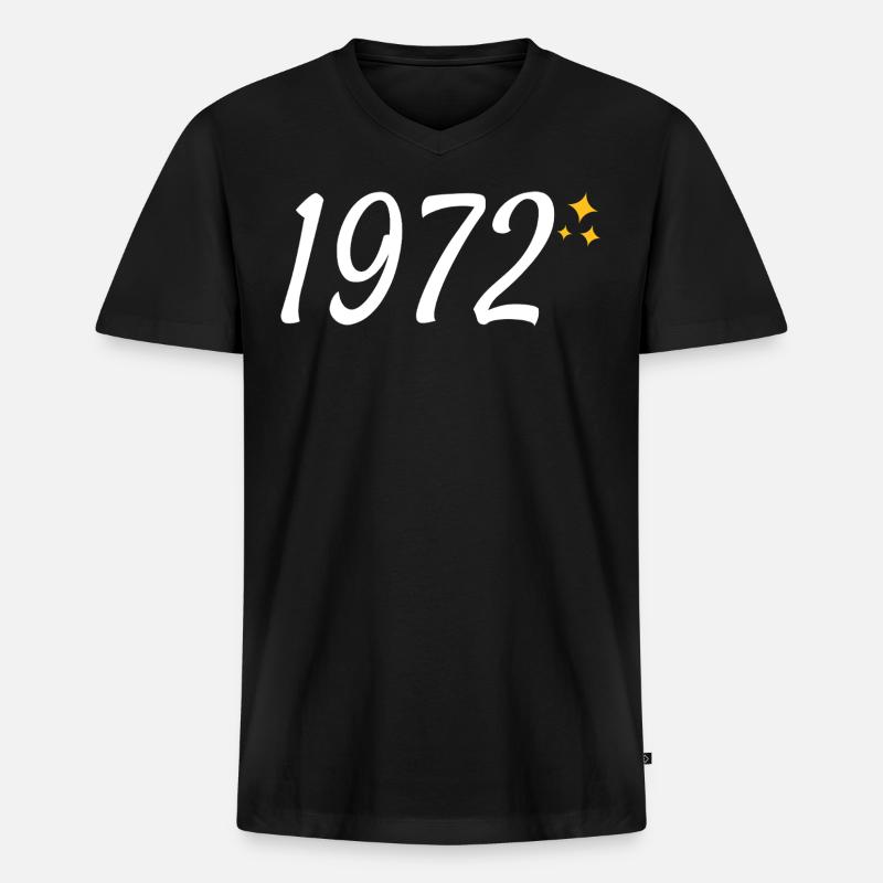 1972 - Männer Premium Bio T-Shirt mit V-Ausschnitt - Schwarz