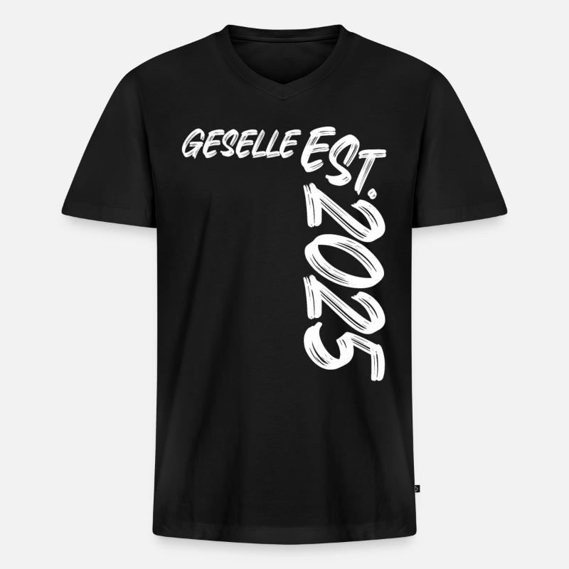 Geselle Est. 2025 - Männer Premium Bio T-Shirt mit V-Ausschnitt - Schwarz