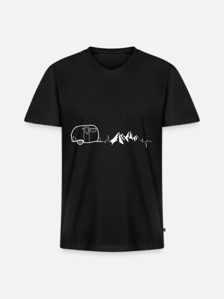 Camping-car - T-shirt encolure en V Premium bio Homme - noir
