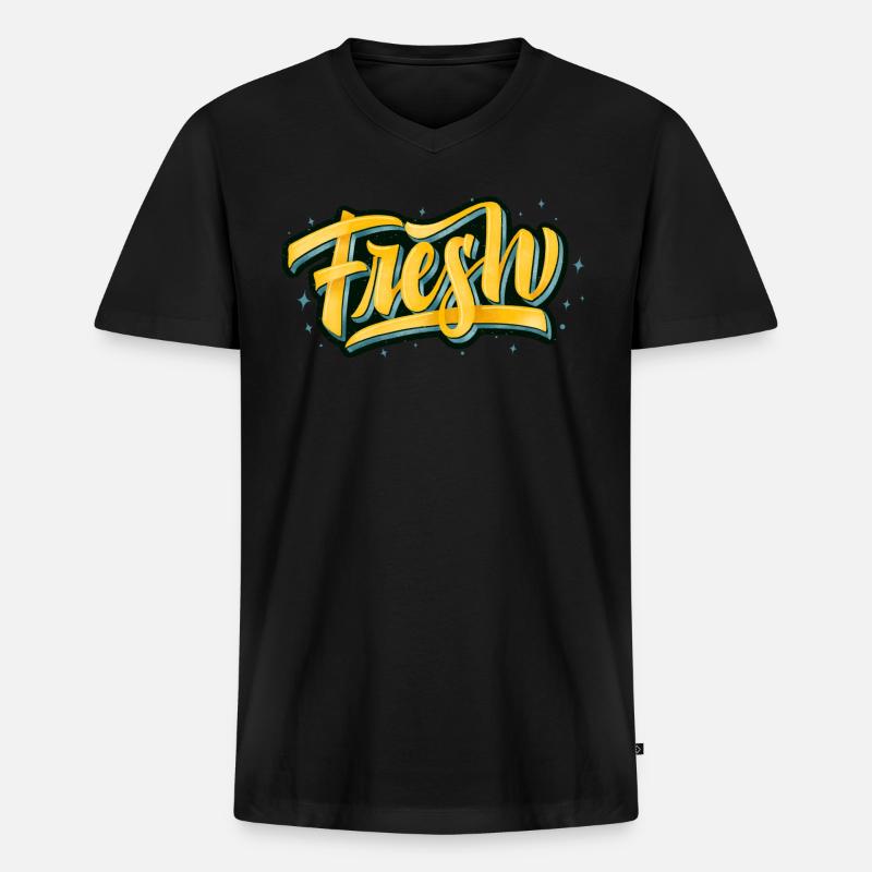 Fresh and cool - Männer Premium Bio T-Shirt mit V-Ausschnitt - Schwarz