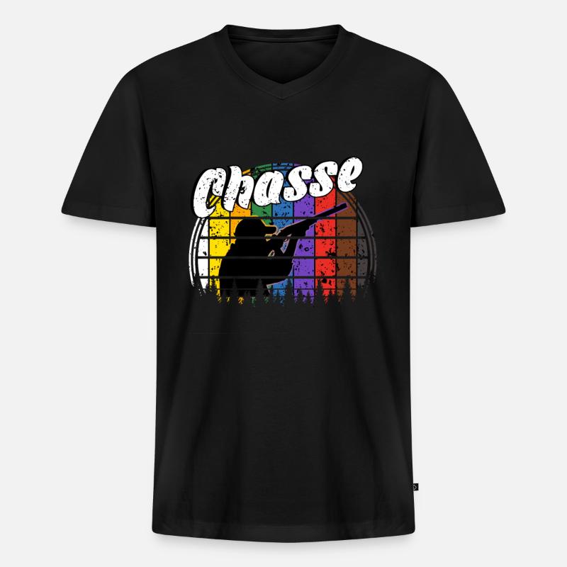 Jagd Jagd - Männer Premium Bio T-Shirt mit V-Ausschnitt - Schwarz