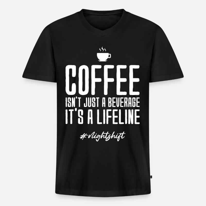 Nachtschicht - Männer Premium Bio T-Shirt mit V-Ausschnitt - Schwarz