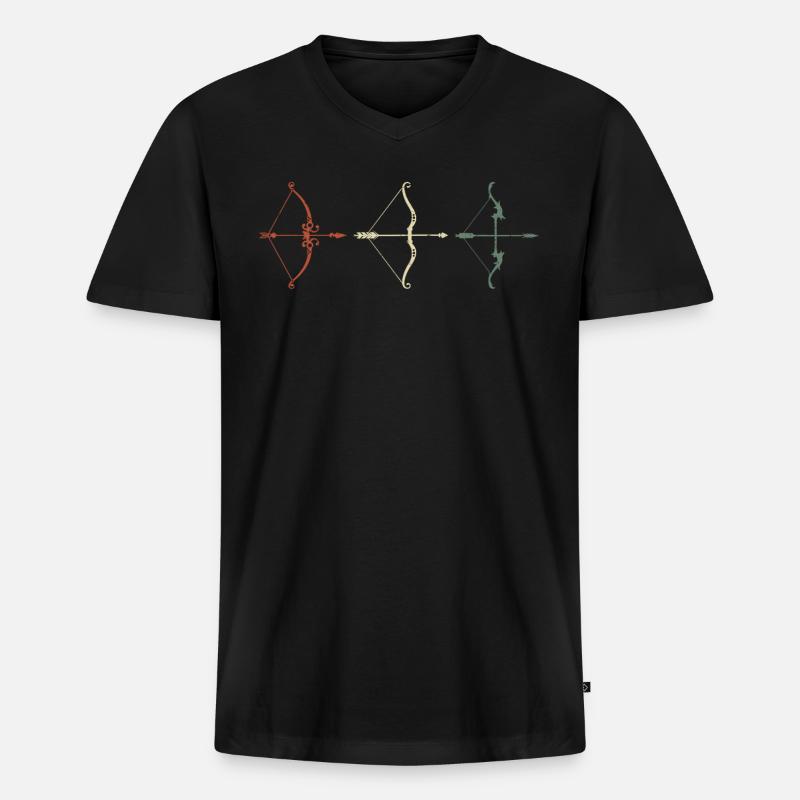Bogenschießen Bogen Zielscheibe Bogenschießer - Männer Premium Bio T-Shirt mit V-Ausschnitt - Schwarz