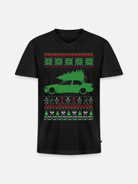 Christmas Ugly Sweater - Men's Premium Organic T-shirt with V-neck - black