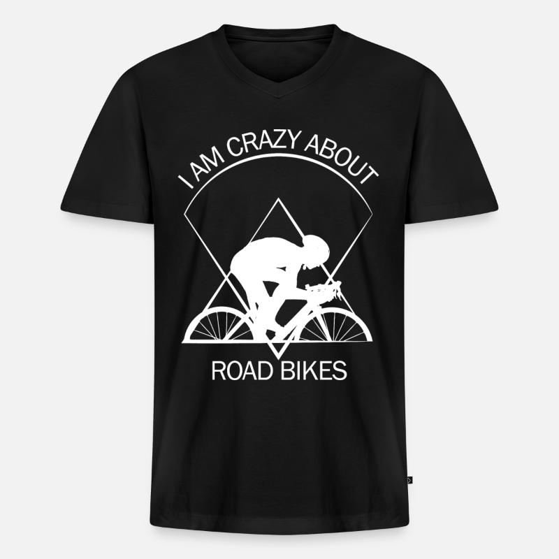 Rennrad - Männer Premium Bio T-Shirt mit V-Ausschnitt - Schwarz