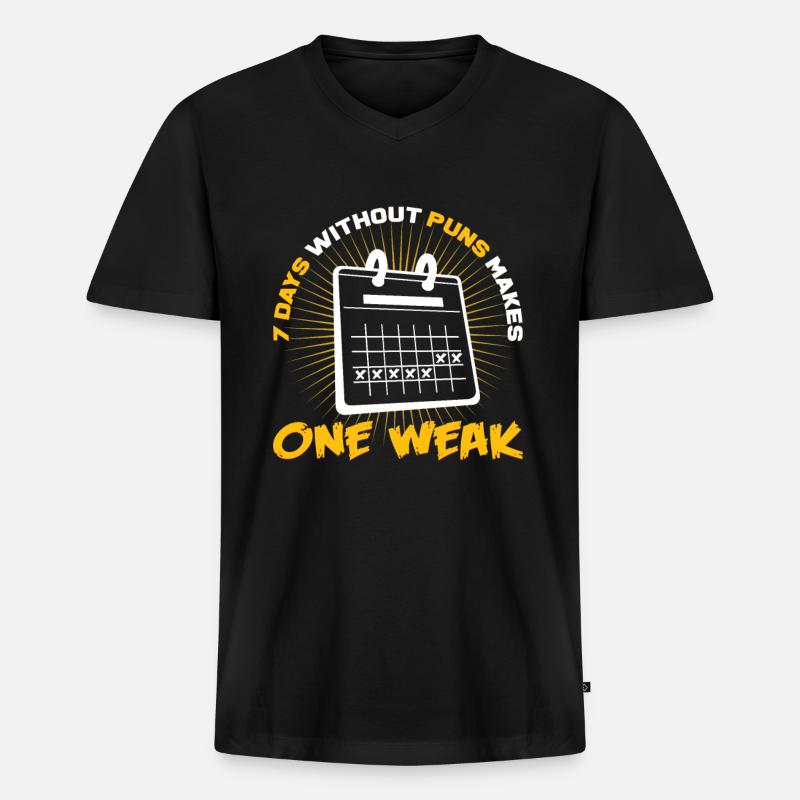 Wortspiel - Männer Premium Bio T-Shirt mit V-Ausschnitt - Schwarz