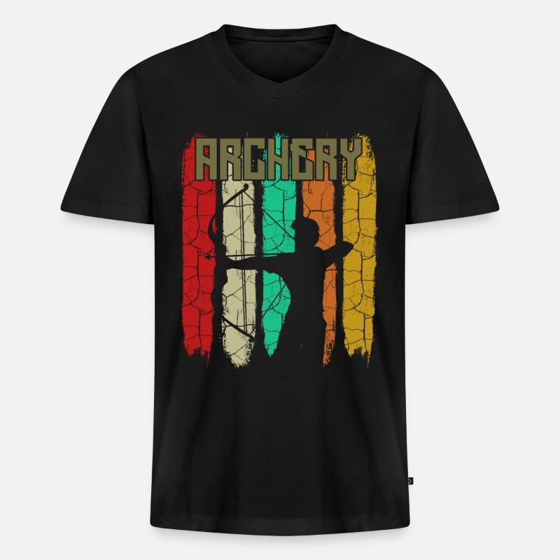 Bogenschütze - Männer Premium Bio T-Shirt mit V-Ausschnitt - Schwarz