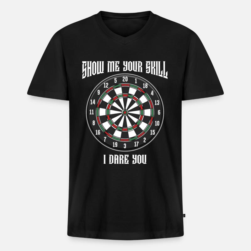 Dart - Männer Premium Bio T-Shirt mit V-Ausschnitt - Schwarz