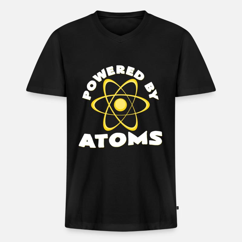 Atome - Männer Premium Bio T-Shirt mit V-Ausschnitt - Schwarz