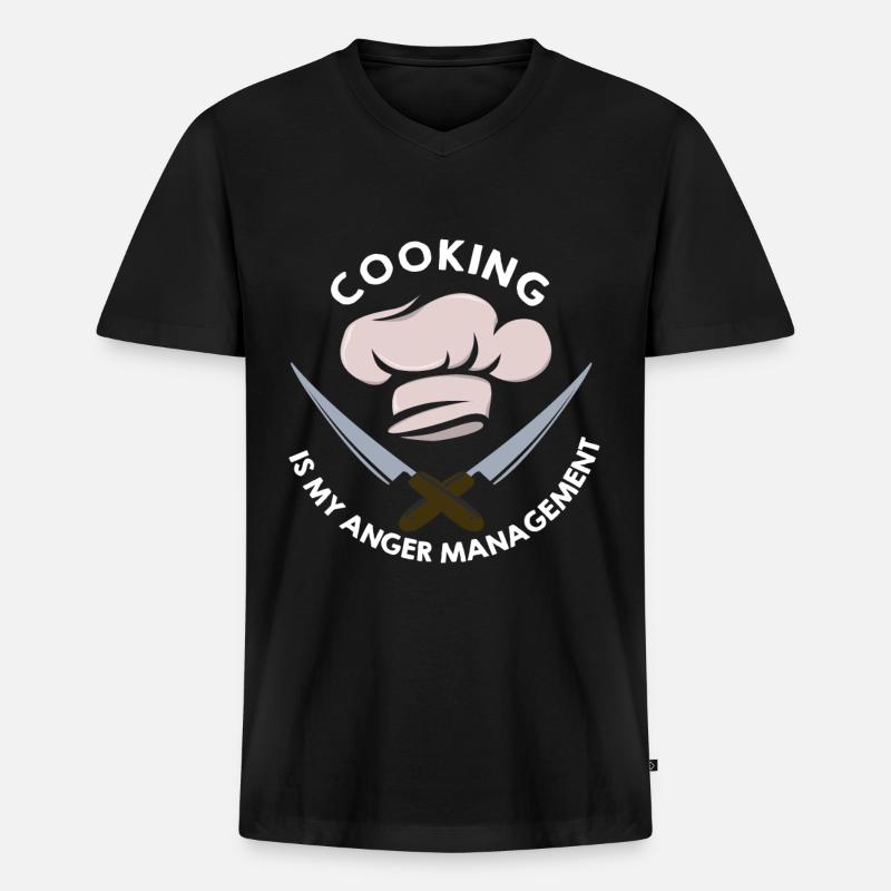 Chefkoch - Männer Premium Bio T-Shirt mit V-Ausschnitt - Schwarz