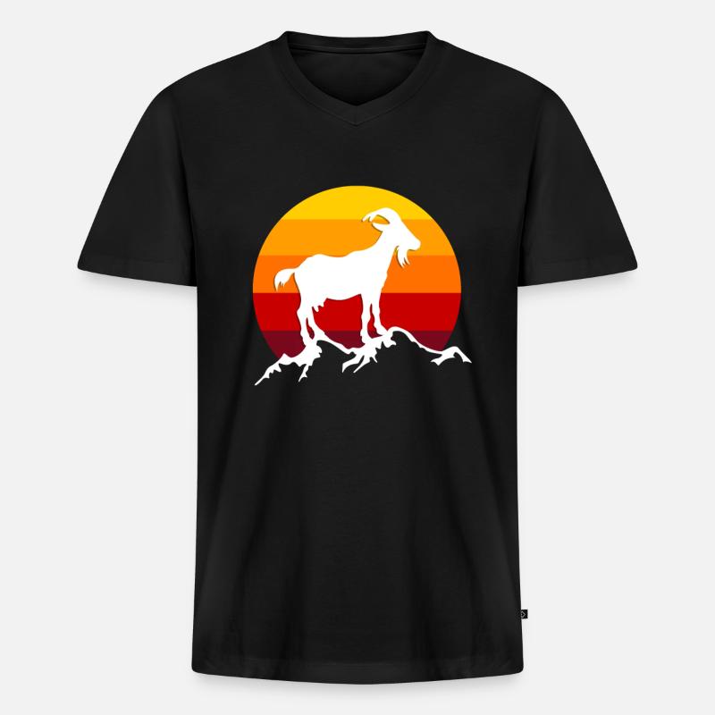 Ziege - Männer Premium Bio T-Shirt mit V-Ausschnitt - Schwarz
