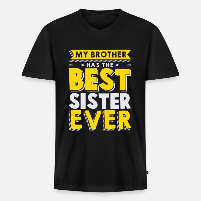 Bruder Und Schwester - Männer Premium Bio T-Shirt mit V-Ausschnitt - Schwarz