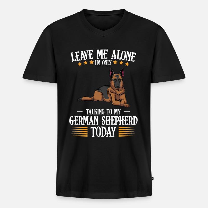 Schäferhund - Männer Premium Bio T-Shirt mit V-Ausschnitt - Schwarz