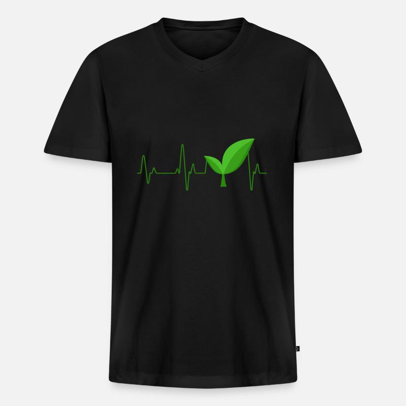 Vegan - Männer Premium Bio T-Shirt mit V-Ausschnitt - Schwarz