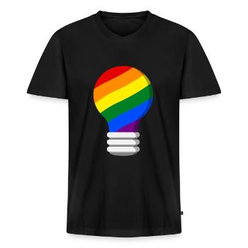 Gay Pride - Männer Premium Bio T-Shirt mit V-Ausschnitt - Schwarz - Vorne - Nico (187cm)
