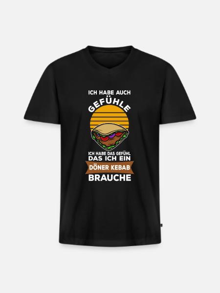 Döner Kebab - Männer Premium Bio T-Shirt mit V-Ausschnitt - Schwarz