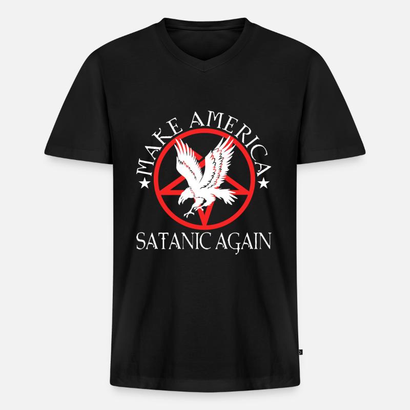 Make America Satanic Again - Männer Premium Bio T-Shirt mit V-Ausschnitt - Schwarz