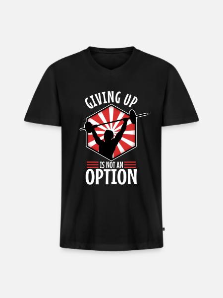 Abandonner n’est pas une option - T-shirt encolure en V Premium bio Homme - noir