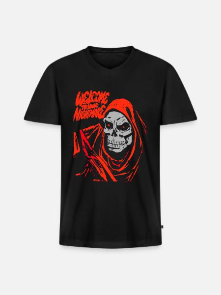 Welcome to youre Nightmare - Männer Premium Bio T-Shirt mit V-Ausschnitt - Schwarz