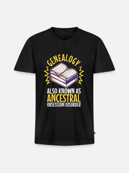 Ancestral obsession disorder - Men's Premium Organic T-shirt with V-neck - black