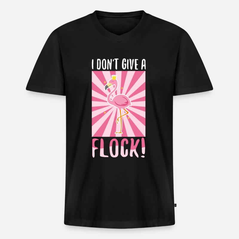 I don't give a flock - Männer Premium Bio T-Shirt mit V-Ausschnitt - Schwarz