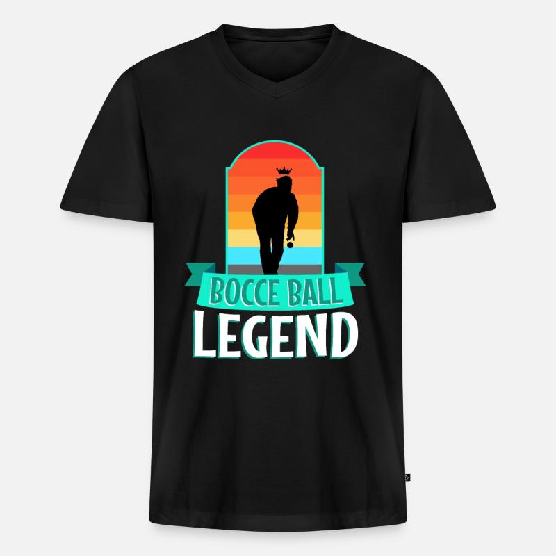 Bocce ball legend - Männer Premium Bio T-Shirt mit V-Ausschnitt - Schwarz