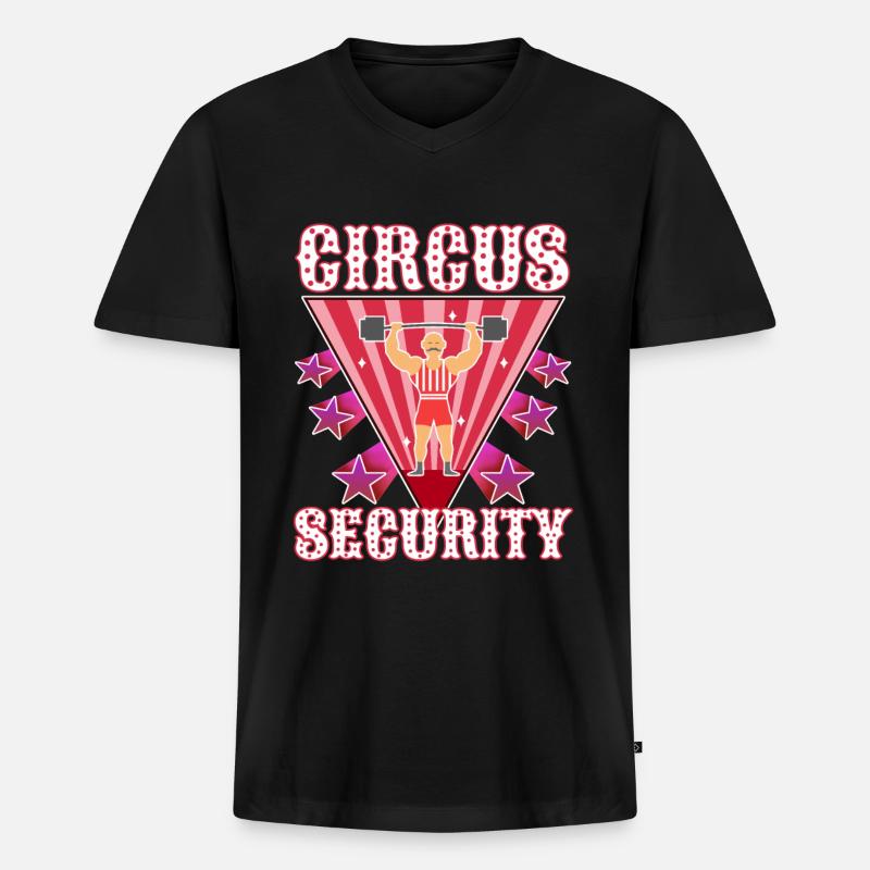 Circus security - Männer Premium Bio T-Shirt mit V-Ausschnitt - Schwarz