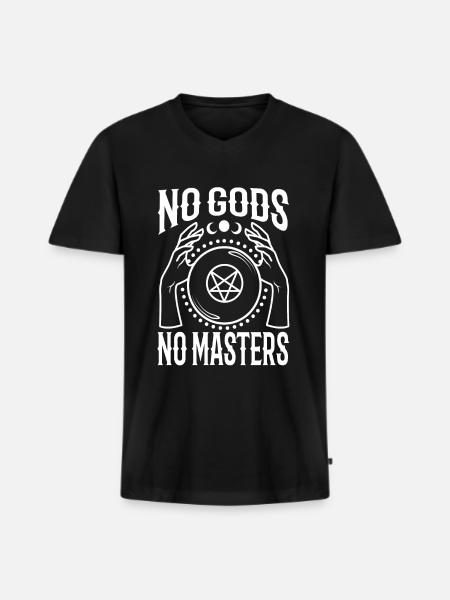 No Gods No Masters - Men's Premium Organic T-shirt with V-neck - black