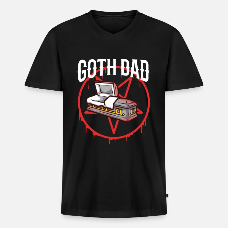 Goth Dad - Männer Premium Bio T-Shirt mit V-Ausschnitt - Schwarz