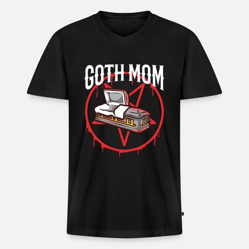 Goth Mom - Männer Premium Bio T-Shirt mit V-Ausschnitt - Schwarz
