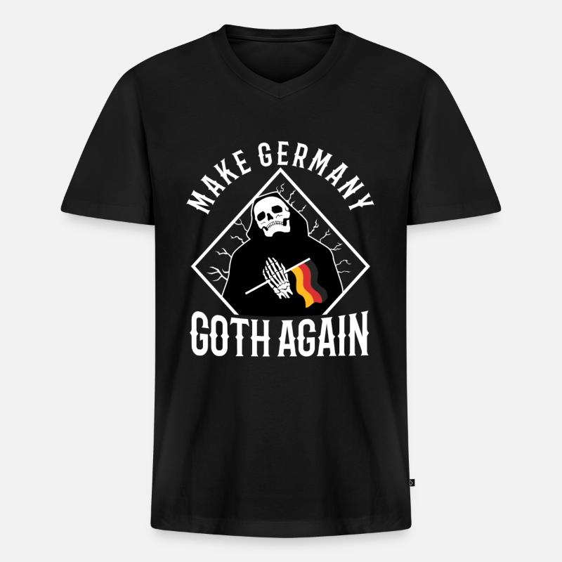 Make Germany goth again - Männer Premium Bio T-Shirt mit V-Ausschnitt - Schwarz