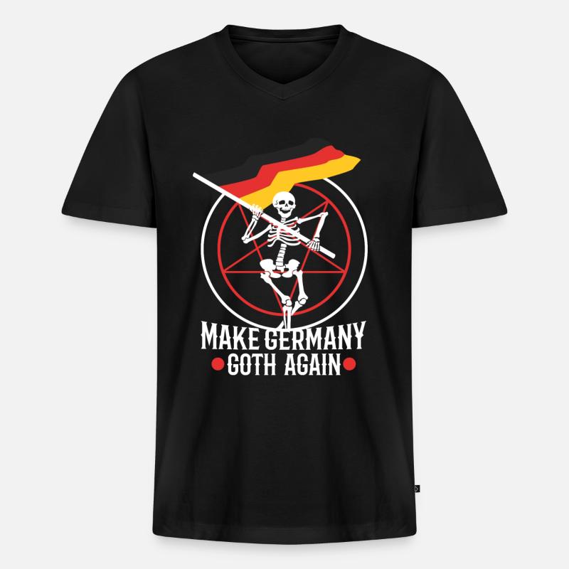Make Germany goth again - Männer Premium Bio T-Shirt mit V-Ausschnitt - Schwarz