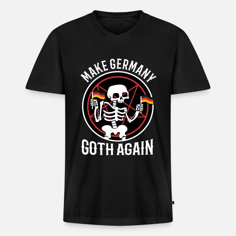 Make Germany goth again - Männer Premium Bio T-Shirt mit V-Ausschnitt - Schwarz
