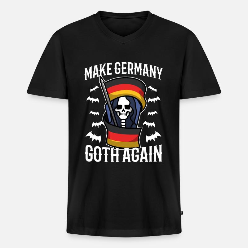 Make Germany goth again - Männer Premium Bio T-Shirt mit V-Ausschnitt - Schwarz