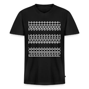 Fuck This Shit Versteckt - Männer Premium Bio T-Shirt mit V-Ausschnitt - Schwarz - Vorne - Nico (187cm)