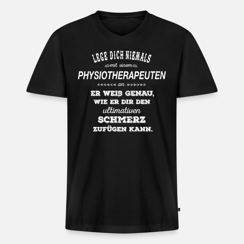 Physiotherapeut weiß - Männer Premium Bio T-Shirt mit V-Ausschnitt - Schwarz