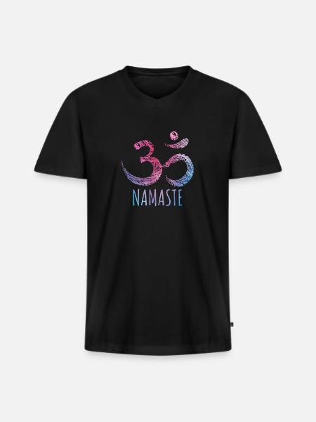 Om Namaste Mandala - Men's Premium Organic T-shirt with V-neck - black