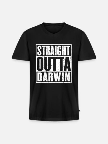 Straight Outta Darwin Vintage - Men's Premium Organic T-shirt with V-neck - black